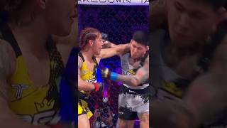 Larissa Pacheco EATS Cris Cyborg headkick 😱 pflsuperfights battleofthegiants [upl. by Lemrac]