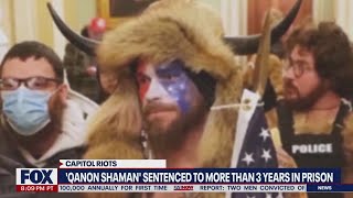 QAnon Shaman Jacob Chansley sentenced to 41 months in prison over Jan 6 Capitol riot [upl. by Hawk]