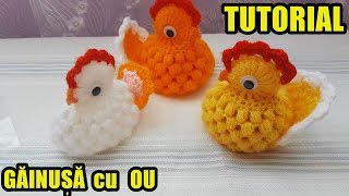 Găinușe cu OU pentru Sărbătorile Pascale  Tutorial de croșetat  how to crochet [upl. by Christoffer425]