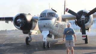 Grumman C1A Trader engine run HD [upl. by Yhtamit]