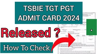 TSBIE Hall Ticket 2024  How To Check TSBIE Hall Ticket 2024 [upl. by Onin825]