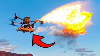 Insane Flamethrower Attached to Drone Test [upl. by Mccullough]