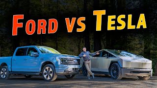 Tesla Cybertruck vs Ford Lightning  Feature Length Comparison [upl. by Shing]