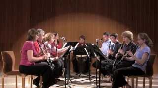 John Mackey  Strange Humors 2012 Double Clarinet Quartet [upl. by Attelrac]