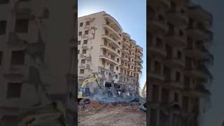 Powerful Excavator Smashes HighRise Building – An Incredible Process shorts demolition [upl. by Asit186]