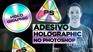 Como Criar Adesivo Holográfico Holographic no Photoshop [upl. by Aarika]