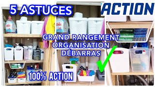 🔵 5 ASTUCES IDÉES RANGEMENT ORGANISATION 100  ACTION 😱 DÉBARRAS ❌ cleaning astuces action [upl. by Nnaitak]