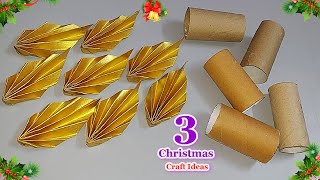 3 New Economical Christmas decoration idea with waste Empty rolls  DIY Christmas craft idea🎄107 [upl. by Lekram]