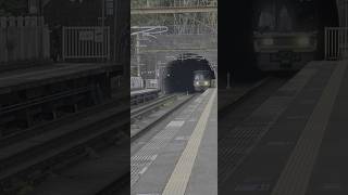 【高速通過】絶景、絶叫の保津峡駅を高速で通過する京都行き快速 鉄道 絶景絶叫高速通過 [upl. by Oria572]