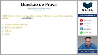 QUESTÃO 13003  ANBIMA CPA10 CPA20 CEA [upl. by Noitna947]