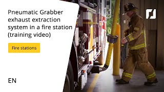 Pneumatic Grabber exhaust extraction system in a fire station training video [upl. by Aseiram]