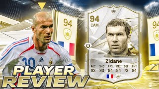 😳94 ICON ZINEDINE ZIDANE PLAYER REVIEW  EA FC 24 ULTIMATE TEAM [upl. by Arlene]