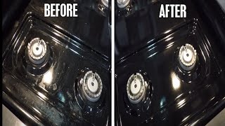 How To Clean A Black Stove Top  One Little Secret [upl. by Neirrad]