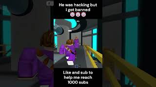 He was hacking but i got banned🤡🤡🤡 roblox funny mm2 mm2roblox gaming hacker bannedroblox [upl. by Dannye]