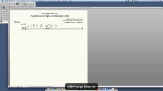 MakeMusic Finale 2014 How to add ACCENTS DROPS and ARTICULATIONS  Jorge Silvestrini [upl. by Tempa]