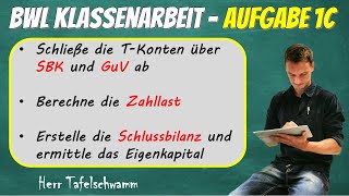 Buchen mit TKonten  TKonten abschließen Zahllast berechnen und Schlussbilanz erstellen  Lösung [upl. by Washington]