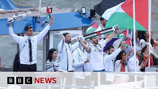 The Palestinian Olympic athletes competing in Paris 2024  BBC News [upl. by Ardnoik]