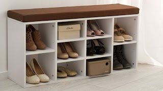 tectake  Meubles à Chaussures Scarpiera con cuscino Schoenenkast [upl. by Oidiple]