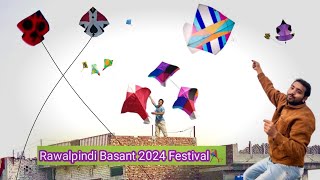 Rawalpindi Basant Ki Teyari 2024 Festval Big Kite Flying🪁 [upl. by Nagey]