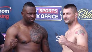 DILLIAN WHYTE VS IVICA BACURIN  WEIGH IN amp FACE OFF [upl. by Walther]