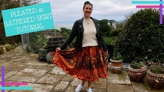 How To  Pleated and Gathered Skirt Tutorial  No Pattern Needed [upl. by Any]