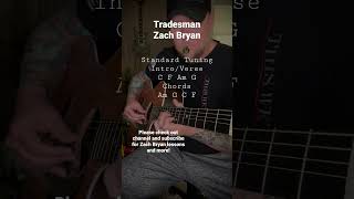 Tradesman  Zach Bryan guitar lesson [upl. by Lekym576]