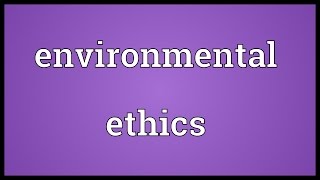 Environmental ethics Meaning [upl. by Nnyleahs360]