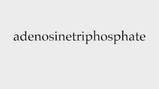 How to Pronounce adenosinetriphosphate [upl. by Akenit]