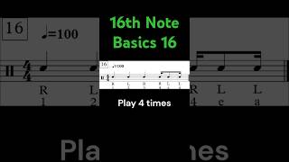 Rhythm Reading 16th Note Basics 16 100 bpm 16thnotes shorts rhythm music drums [upl. by Philo]