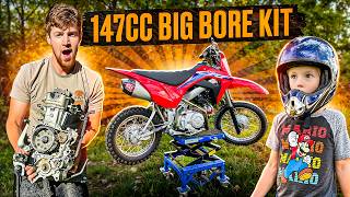 My Fully Built CRF110 Pit Bike is Actually FAST Now 147cc Big Bore Kit [upl. by Nauq29]