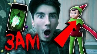 3AM CHALLENGE RECORDING THE ELF ON THE SHELF AT 3AMTALKING TO SIRI AND USING THE GHOST TRACKER [upl. by Slifka2]