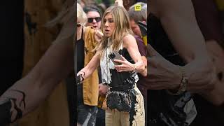 Jennifer Aniston gets oil thrown on her while filming The Morning Show shorts [upl. by Noyes]