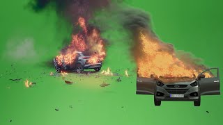 Green Screen Car Burning Pack 2023  Green Screen Car Explosion  100  Free green screen effects [upl. by Arebma]