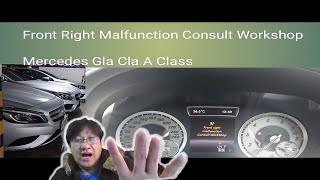 MERCEDES AIRBAG LIGHT FRONT RIGHT MALFUNCTION CLA GLA A [upl. by Wilhide272]