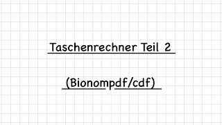 Taschenrechner Stochastik [upl. by Ayiak148]