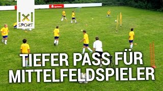 Der tiefe Pass Fußballübung für Mittelfeldspieler  Kinder amp Jugendtraining [upl. by Silden336]