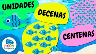 UNIDADES DECENAS Y CENTENAS  Matemáticas para Niños  Happy Learning 🔢🧮 [upl. by Neelhtakyram142]