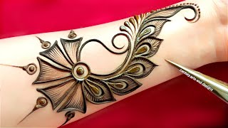 Very beautiful stylish front hand mehndi design  easy mehndi design  mehndi ka design  mehndi [upl. by Ruffin]