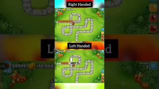 Right Handed Boomerang VS Left Handed Boomerang BTD6 shorts [upl. by Kerns318]