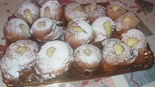 BIGNE FRITTI DI SAN GIUSEPPE RICETTA CLASSICA ROMANA CON CREMA PASTICCERA [upl. by Ostraw]