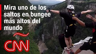 Así se ve uno de los saltos en bungee más alto del mundo en China [upl. by Leiahtan]