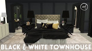 LUXURY BLACK amp WHITE TOWNHOUSE  Sims 4  CC SPEED BUILD  CC Link [upl. by Niwled]