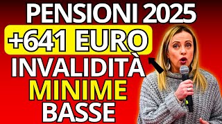 🚨AUMENTI PENSIONI 2025 Ecco i Nuovi Importi Pensioni Invalidità Minime e Basse [upl. by Oiramd11]