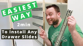 The Easiest Fastest and Most Accurate Way To Install Any Drawer Slides In 2min or Less  Woodworking [upl. by Laddie850]