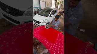 Jeep compass red colour painting amppolish cargarage jeepcompass PROAUTOTECH CarWorkGarage [upl. by Amahcen]