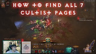 The Darkening of Tristram  How To Find All 7 Cultist Pages [upl. by Marrissa]