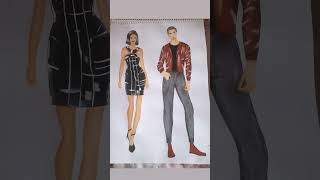 Dress for girl amp boy  poster colour painting paintingtutorial art [upl. by Hwu]