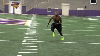 UNI Football Pro Day  Varmah Sonie  catching drills [upl. by Willetta]