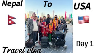 Journey from Nepal 🇳🇵to Usa 🇺🇸  Traveling alone Student Visa  Day one vlog [upl. by Tiertza]