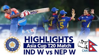 IND W vs NEP W Highlights India vs Nepal Asia Cup Highlights  Full Match Highlights [upl. by Yreneh53]